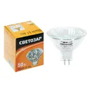 Лампа галогенная "СВЕТОЗАР" с защ. стеклом, алюм. отраж., GU5.3, 50 Вт, 2900 К, 12 В, d 51мм