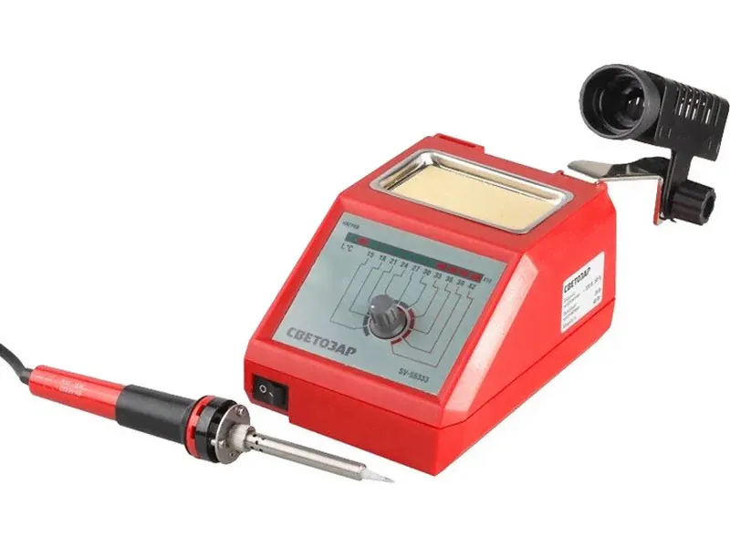 Паяльная станция СВЕТОЗАР овая, жало ″Hi quality″, нагрев. керам. эл., 150 - 420°C, 48Вт (SV-55333)