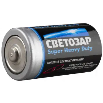 SV-59037-2C | Батарейка солевая, тип D, 1,5В, 2шт на карточке, СВЕТОЗАР SUPER HEAVY DUTY